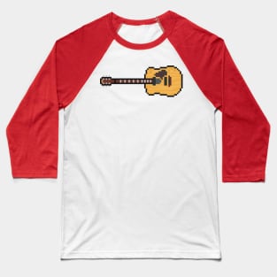 Pixel Acoustic Martin Lefty Flip Guitar Baseball T-Shirt